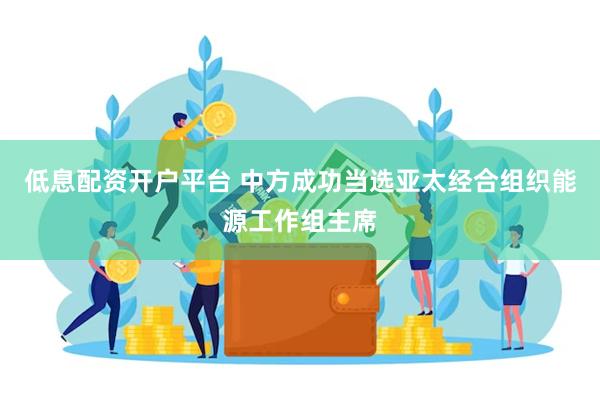 低息配资开户平台 中方成功当选亚太经合组织能源工作组主席